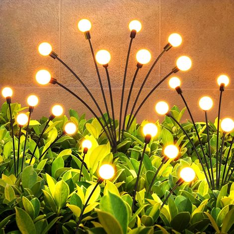 Lampe solaire de jardin Firefly, lot de 4 lampes solaires d'extérieur à 8 LED, motif fleurs décoratives, pour jardin, terrasse, patio, cour, blanc chaud (1/5)