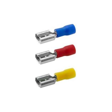 Terminal Faston Hembra Pre-aislado 2.5/6.3mm Azul PVC Cobre Pack 100 Uds (1/2)