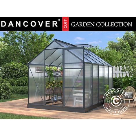 Greenhouse Polycarbonate 5.89 m², 1.9x3.1x2.05 m w/base, Black - Dancover (1/2)