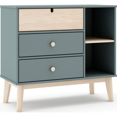 Cómoda Misty Cloud 3 cajones Verde Salvia - Oak Soft (ancho) x 81cm (alto) (1/5)