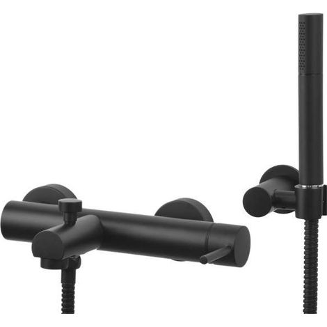Mitigeur de bain extérieur noir mat Gattoni Easy 2201/22NO  Noir mat - Avec set de douche
