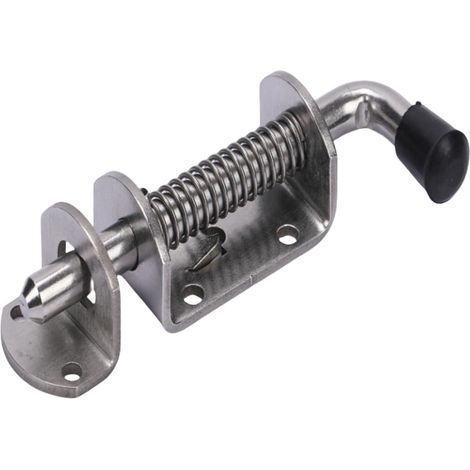 1 Satz federbelasteter Riegel, Sicherheitsanhänger-Zylinderschloss, robuster Edelstahl-Stiftriegel für Schuppentür, Tor, Silber (12 x 153 mm)