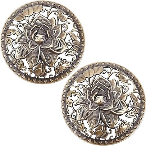 pezzi di coperchio per candele profumate a forma di loto, coperchio per fiori in bronzo, coperchio per barattolo, tappi per candele in lega di bronzo, manicotti per paralume in barattolo, accessori (1/5)