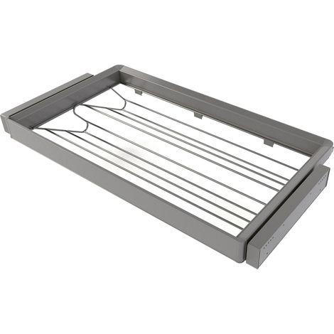 Emuca Kit  cassetto portascarpe e telaio regolabile Quartz per armadi, chiusura ammortizzata e estrazione totale, modulo 90 cm, finitura Titanio (1/5)
