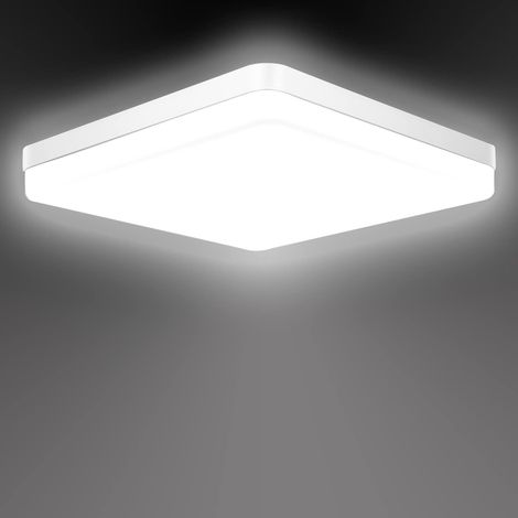MINKUROW Plafón Led para Dormitorio 36w, Plafón Led Cuadrado 23x23cm 4350lm, Plafón Led para Cocina Blanco Frío 6500k, Plafón Utilizado en Baño, Pasillo, Balcón Garaje, Oficina (1/5)