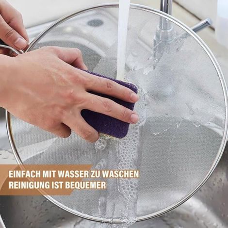 Couvercle Anti-projection - Acier Inoxydable 304 - Pour Cuisine - 25 cm 29 cm 33 cm - Lot de 3 (1/4)