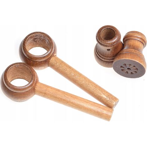 Staffa singola in legno per asta per tende, diametro 28 mm, rovere, 2 pezzi, classica (1/5)