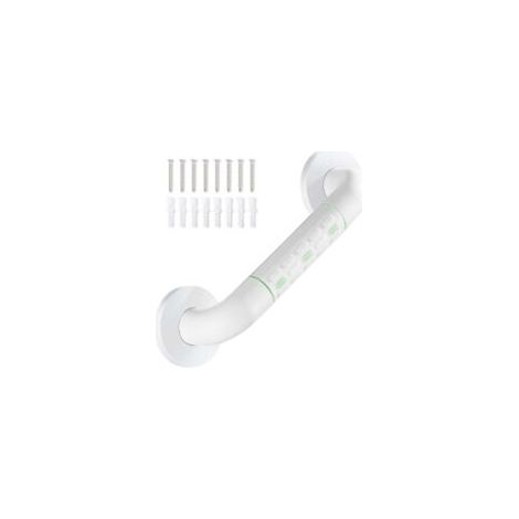 Barra de apoyo antideslizante blanca de 30 cm para baño, pasamanos sencillo sin barrera - Crezuo (1/4)