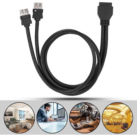 Câble USB 3.0 19/20 broches pour panneau avant avec support de bureau fixe (0,6 m)