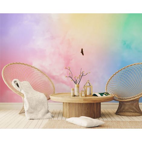 Papier peint Ciel – Vol poétique coloré - 150 x 250 cm (1/2)