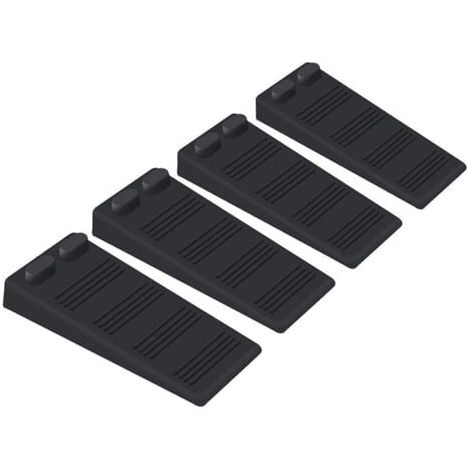 (Noir)4 pièces cale porte caoutchouc souple, Hauteur Reglable Antidérapante bloc, Non Toxique, Non Odeur arrêt de porte, Protège Sols et Murs, Pour Tapis, Béton, parquets (1/5)