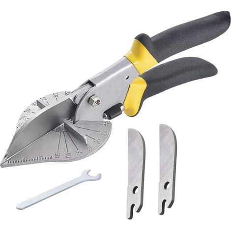 Ciseaux à Fente Multifonctions 45° - 135° - Outil de Coupe Circulaire Quart Pour Tuyaux et Plastique - Inclut 2 Lames de Rechange et Petites Clés