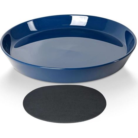 Blue ceramic flower pot, 18 cm outer diameter, suitable for indoor and outdoor flower boxes, 1 piece (1/5)