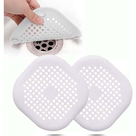 Protecteur de canalisation en silicone 2 pièces, crépine d'évier de cuisine avec ventouse, crépine de couvercle de canalisation de baignoire, crépine d'évier de cuisine et de salle de ba (1/4)