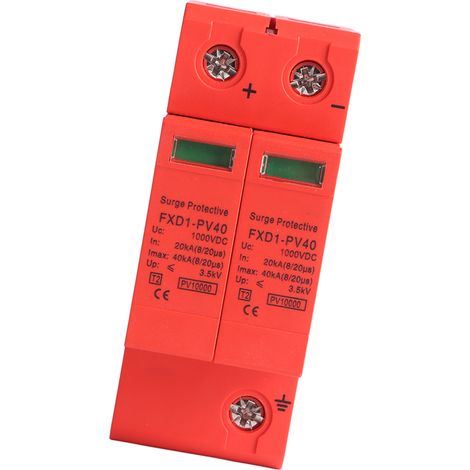Parafoudre DC Photovoltaïque 2P 40KA 1000V Protecteur de Surtension pour Équipements Électroniques (1/5)