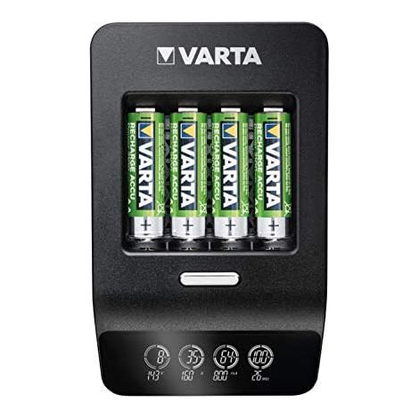 Varta LCD Ultra Fast Charger negro para 4 pilas AA AAA