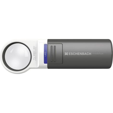 Eschenbach 151112 Lente d'ingrandimento a mano illuminata bianco-nera 12,5x