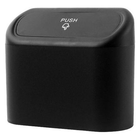 Kleiner Auto-Mülleimer, Auto-Mülleimer mit Deckel, wasserdichter Auto-Mülleimer – Schwarz (1/4)