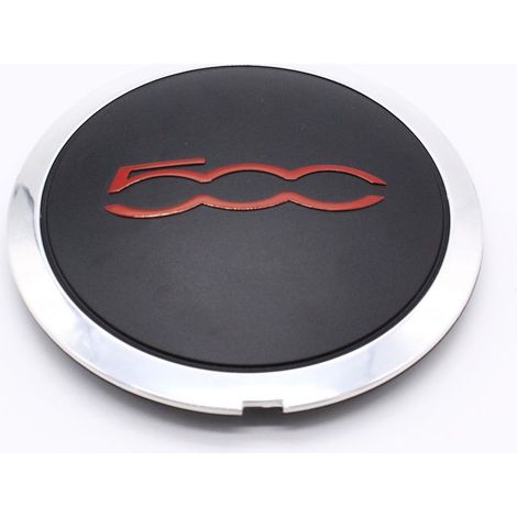 1 x Alloy Wheel Center Cap with Red Chrome Logo for Fiat 500 Fiat Part Number: 51939747 (1/4)