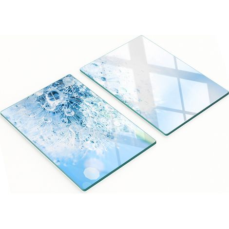 Tavole decorative multifunzionali in vetro per cucina, motivo dente di leone, 2x40x52 cm (1/5)