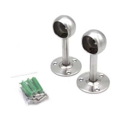 Support de tringle rideau plafond - Acier inoxydable - Brossé - Réglable - Diamètre intérieur 26 mm (1/5)