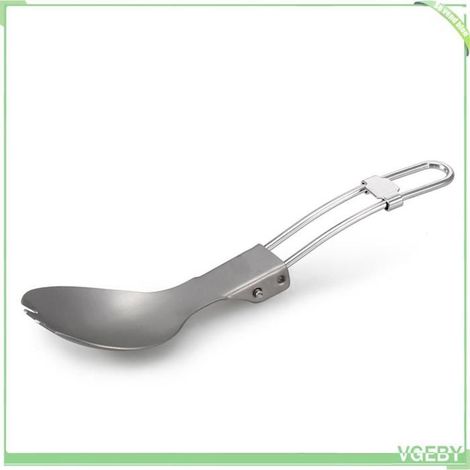 Pot en titane - FAFEICY - 1100 ml - Léger anticorrosion - Poignée pliable - Cuillère-fourchette pliable (1/5)