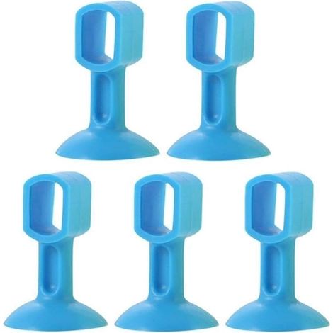 Butée De Porte 5 Pièces Butée De Porte, Protecteur en Silicone Résistant Aux Chocs, Ventouse Butée Murale Salle De Bain Boor Aspiration De Porte Anti-Collision (Couleur: Bleu) (1/5)