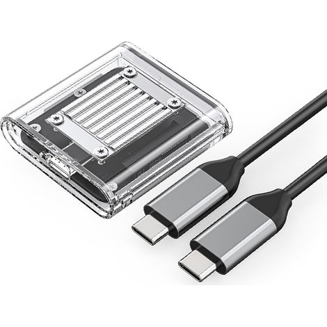 Boîtier transparent pour disque dur M.2 NVMe USB-C TC20-M2-10G (1/2)