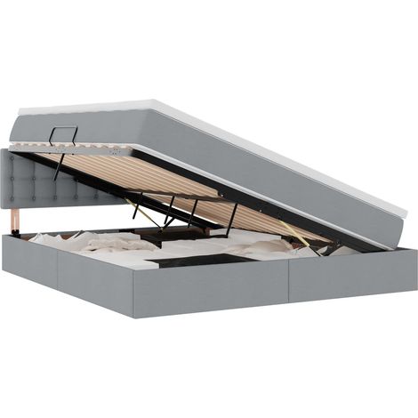 Maison Exclusive - Lit avec rangement et matelas Gris clair 160 x 200 cm