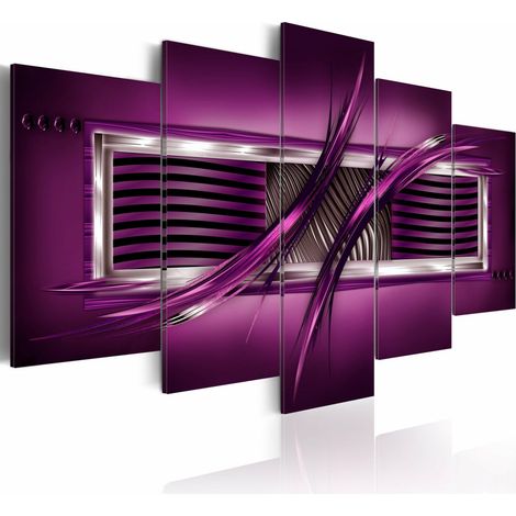 Tableau rythme de violet - 100 x 50 cm (1/4)