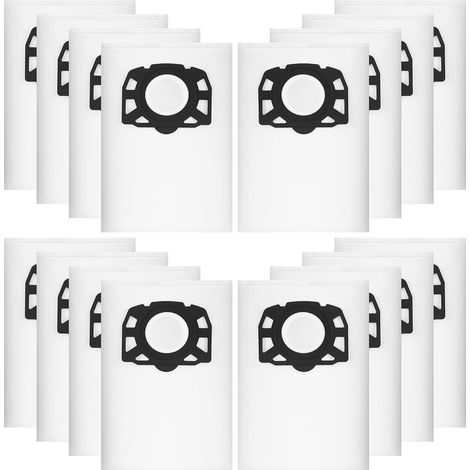 Sacs Aspirateur Compatibles - Lot de 16 - Tissu Non Tissé - Filtration Multicouche - Pour Kärcher WD MV Séries - Blanc 28x20cm (1/5)