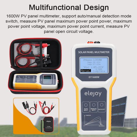 1600-W-Photovoltaik-Modul-Multimeter, Solar-MPPT-Tester, Leerlauf-Testgerät, Maximalstrommesser mit Anzeige und Verlauf