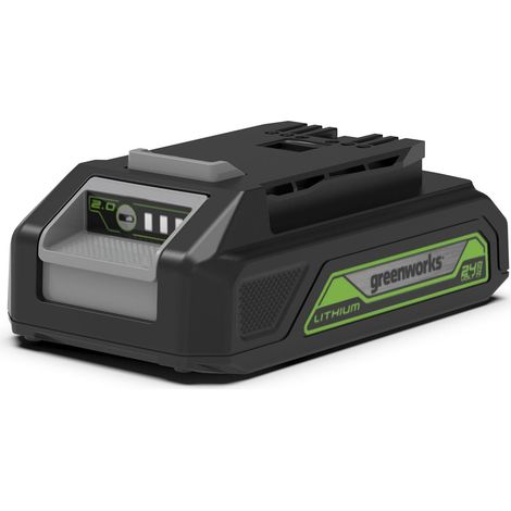 Batterie lithium-ion 24V 2,0Ah – Compatible outils GREENWORKS 24V – Rechargement rapide – Niveau de charge visible (1/10)