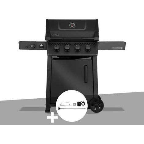 Barbecue gaz Freestyle 425 noir 4 brûleurs + 1 Sizzle Zone Série Phantom + Rôtissoire - Napoléon