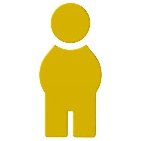 Pegatina símbolo masculino SERIE 801. Poliamida amarillo mostaza