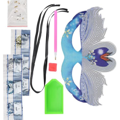 Masque de peinture diamant brillant en forme de cygne, à faire soi-même, pour festival ou soirée dansante (1/5)