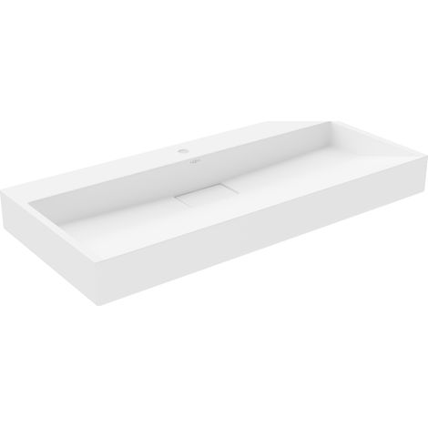 Mexen Ava lavabo da appoggio in conglomerato 1/O 100 x 46 cm, bianco - 23011001