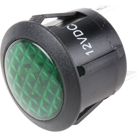Voyant Vert RS PRO, dia. 20.8mm, 12V c.c. ( Prix pour 1 ) (1/2)