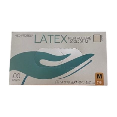 Gant latex non poudre mediprotec moyen taille m