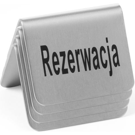 RESERVIERUNGS-Hinweisschild, Chromstahl, 4er-Set - Hendi 663714