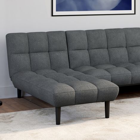 SALOME sofá cama, tapizado 80 x 180 cm, tejido gris antracita