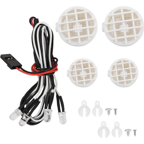 Phare rond LED pour toit de voiture RC TRX4 SCX10 D90 - 2 grands et 2 petits feux blancs (1/5)