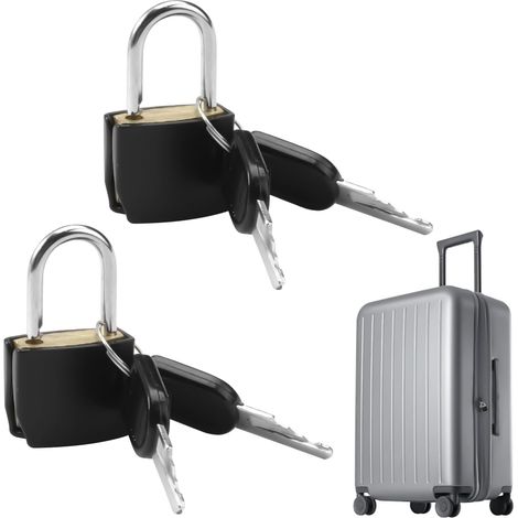 2 Pièces Petit Cadenas à Bagage, Noir  Mini Cadenas à Bagage, avec 2 Clés, pour Voyage, Valise, Sacs à Dos, Casiers, Ecole, Armoires, Casiers de Gym (1/5)