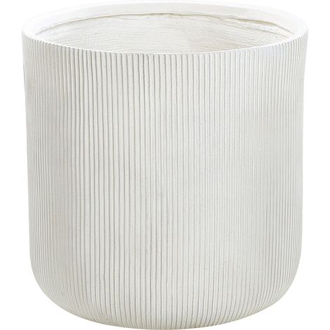 Vaso da fiori per in fibra di argilla Bianco 55 x 55 x 55 cm Oreoi