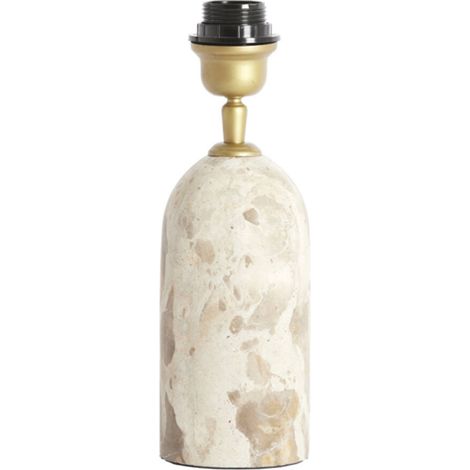 Light & Living - tischlampe - MALIKI - crème - marmor stein -