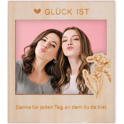 Cadre photo « Glück ist Danke für jeden Tag an dem du da bist » – Cadre photo magnétique pour une image commune – Cadeau pour meilleure amie (1/5)