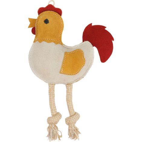 Gioco per cani animal instinct gallina giallo bianco 25 cm