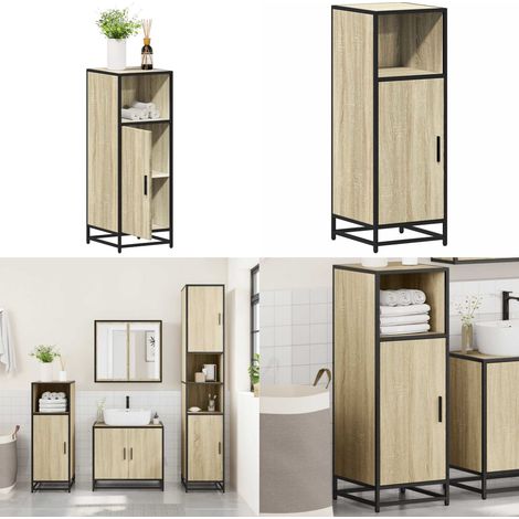 vidaXL Badschrank Sonoma-Eiche 35x37,5x100 cm Holzwerkstoff