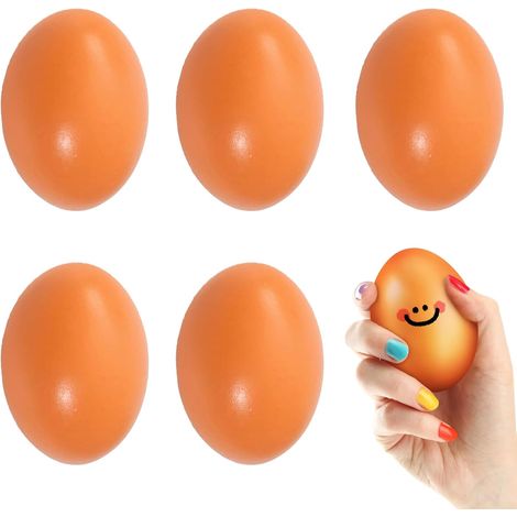 5 Faux Œufs Poule en Bois, pour Poulailler, Perchoir, Enclos Jardin, Déco Extérieure (1/4)