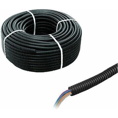 Tube PVC corrompu pour câbles 10 mètres noir flexible haute résistance (1/3)